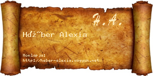 Héber Alexia névjegykártya